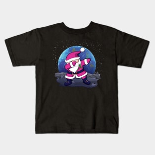 Santa Dabbing On The Moon Dab Santa Funny Gift Kids T-Shirt